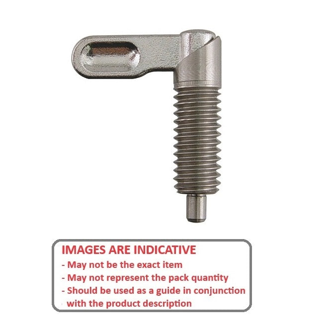 Indexing Plunger    M10x1 Fine x 20 x 6 mm  - Grip Without Nut Stainless - Indexing - MBA  (Pack of 1)