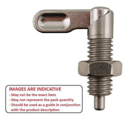 Indexing Plunger    M16 Extra Fine x 25 x 8 mm  - Grip With Nut Stainless - Indexing - MBA  (Pack of 1)