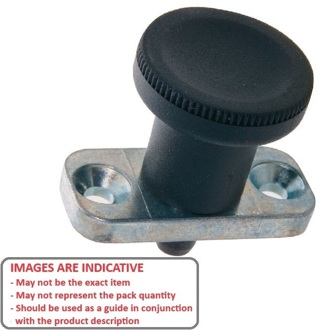 Indexing Plunger   12 x 1.6 mm  - Non Locking with Mounting Plate Steel - Indexing - MBA  (Pack of 1)