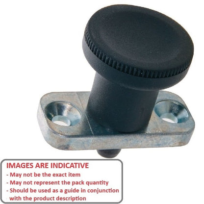 Indexing Plunger   12 x 44 mm  - Locking with Mounting Plate Steel - Indexing - MBA  (Pack of 1)