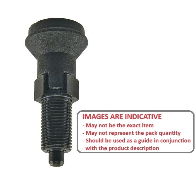 Indexing Plunger    M12x1.5 Fine x 56 mm  - Pull Knob with Locking Slot and Thread Lock Steel - Indexing - MBA  (Pack of 1)