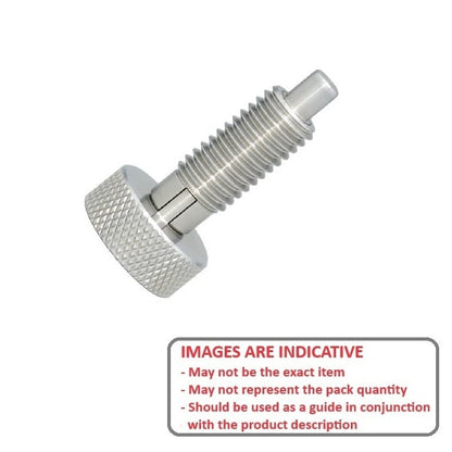 Spring Plunger    1/4-20 UNC x 10.2 mm  - Knurled Handle Locking with Thread Lock Stainless - Spring - Threaded - MBA  (Pack of 1)