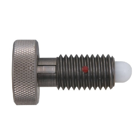 Piston à ressort 3/8-16 UNC x 19,1 mm - Poignée moletée verrouillable Corps en acier inoxydable robuste avec acétal - Ressort - Fileté - MBA (Paquet de 125)