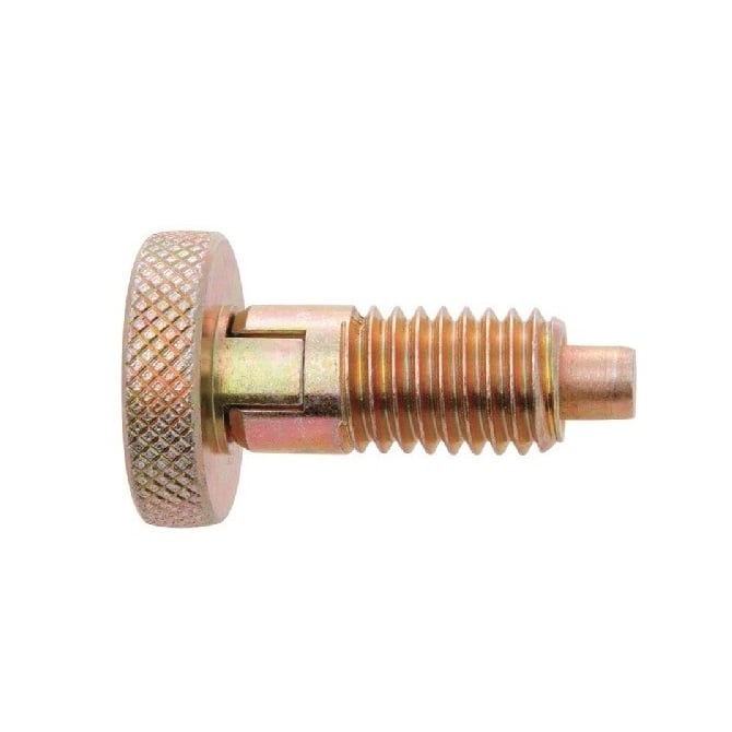 Piston à ressort 1/2-13 UNC x 16,5 mm - Poignée moletée avec verrouillage fileté en acier - Ressort - Fileté - MBA (1 pièce)