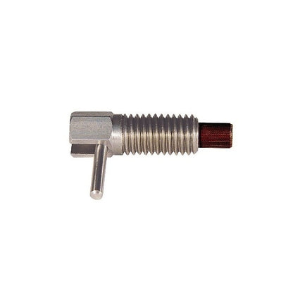Piston à ressort 1/4-20 UNC x 11,1 mm – Corps en acier inoxydable avec poignée en L verrouillable avec phénolique – Ressort – Fileté – MBA (lot de 1)