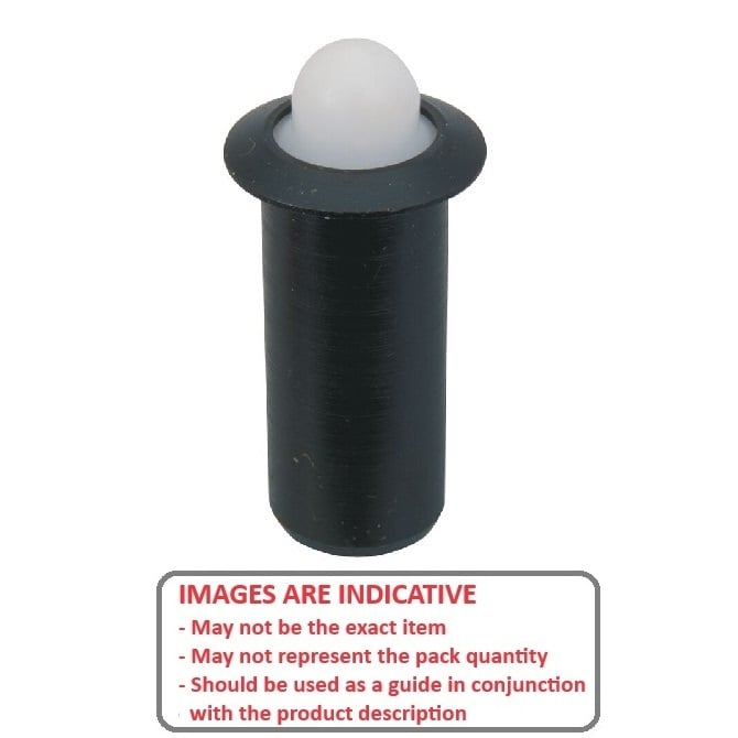 Spring Plunger   12.7 x 28.7 mm  - Heavy Duty Steel Body with Acetal - Spring - Push Fit - MBA  (Pack of 125)