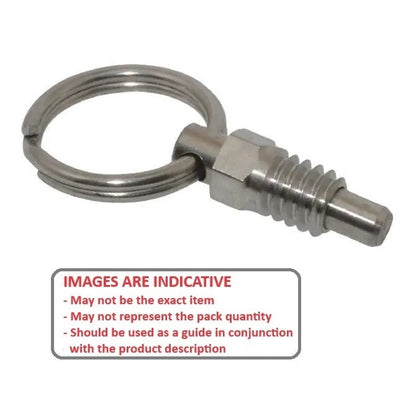 Spring Plunger    1/4-20 UNC x 11.2 mm  - Ring Handle Stainless - Spring - Threaded - MBA  (Pack of 1)