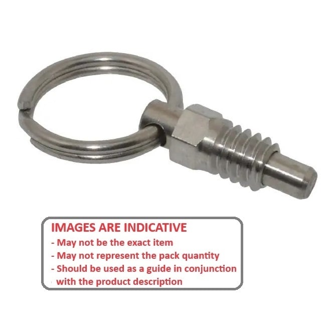 Spring Plunger    3/8-16 UNC x 16 mm  - Ring Handle Stainless - Spring - Threaded - MBA  (Pack of 1)