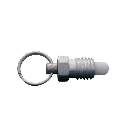 Spring Plunger    3/8-16 UNC x 15.9 mm  - Pull Ring Non Locking Stainless Body with Acetal - Spring - Threaded - MBA  (Pack of 125)