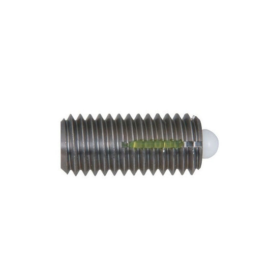 Spring Plunger    M10 x 22 mm Stainless Body with Plastic - Spring - Threaded - MBA  (Pack of 1)