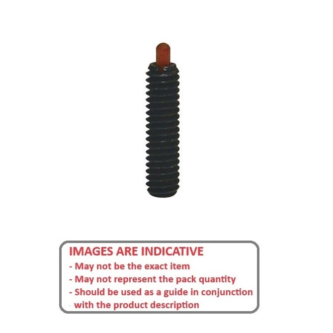 Piston à ressort 1/4-28 UNF x 20,1 mm Corps en acier avec plastique - Ressort - Fileté - MBA (Pack de 10)