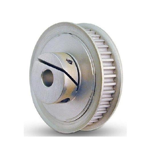 Timing Pulley   40 Tooth x 6 mm Wide - 6.35 mm Bore  -  Aluminium - EZ-Lock Double Flanged - 2 mm GT Curvelinear Pitch - MBA  (Pack of 1)