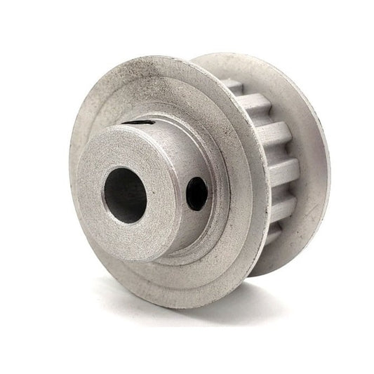 Timing Pulley   12 Tooth x 15 mm Wide - 6.35 mm Bore  -  Aluminium - Double Flanged - 5 mm HTD Curvelinear Pitch - MBA  (Pack of 1)