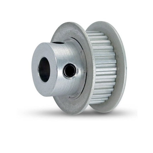 Timing Pulley   26 Tooth x 3 mm Wide - 6.35 mm Bore  -  Aluminium - Double Flanged - 2 mm GT Curvelinear Pitch - MBA  (Pack of 1)