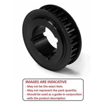 Timing Pulley   26 Tooth x 30 mm Wide - 1108 Taperlock Bore  -  Steel - Black Oxide - Double Flanged - 8 mm GT Curvelinear Pitch - MBA  (Pack of 1)