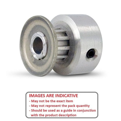 Timing Pulley   11 Tooth 9mm Wide - 3 mm Bore  - Finished Aluminium - Flanged with Raised Hub - 3 mm HTD Curvelinear Pitch - MBA  (Pack of 1)