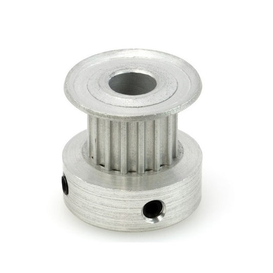 Timing Pulley   16 Tooth x 6 mm Wide - 6.35 mm Bore  -  Aluminium - Flanged with Raised Hub - 3 mm GT Curvelinear Pitch - MBA  (Pack of 1)