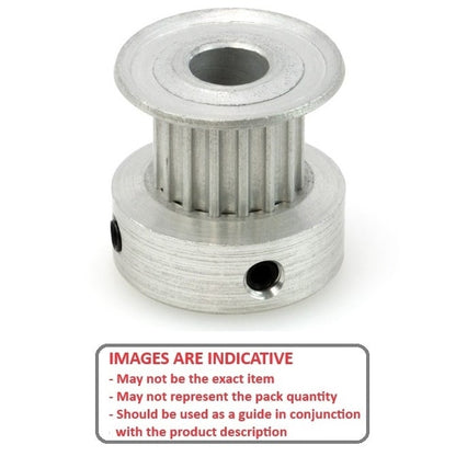 Timing Pulley   16 Tooth x 3 mm Wide - 4.763 mm Bore  -  Aluminium - Flanged with Raised Hub - 2 mm GT Curvelinear Pitch - MBA  (Pack of 1)