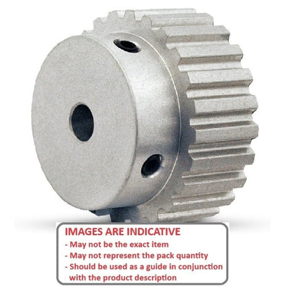 Timing Pulley   13 Tooth x 15 mm Wide - 6.35 mm Bore  -  Aluminium - Unflanged - 5 mm HTD Curvelinear Pitch - MBA  (Pack of 1)