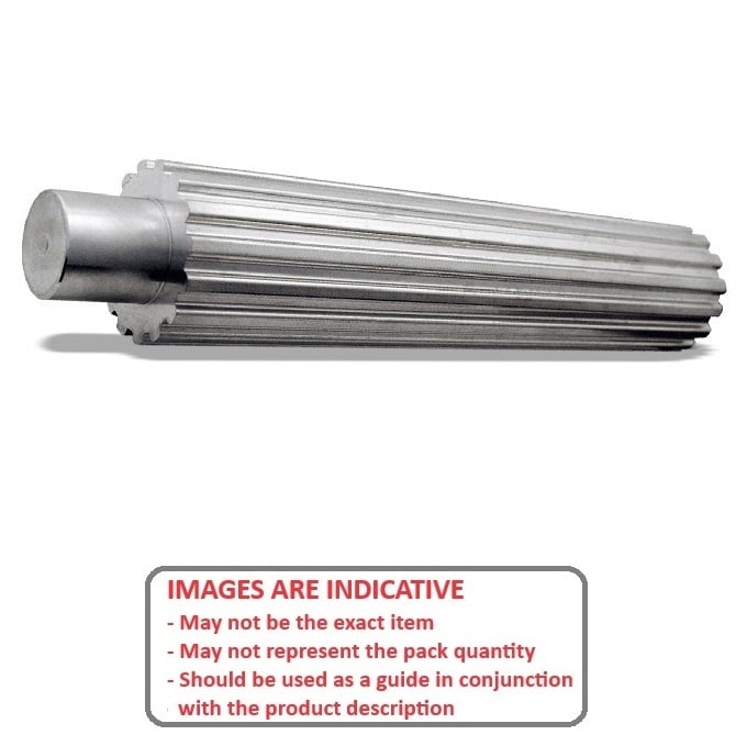 Poulie Crantée 13 Dents x 150 mm - Aluminium - Longueur Stock - Pas Curvelinear HTD 5 mm - MBA (Pack de 1)