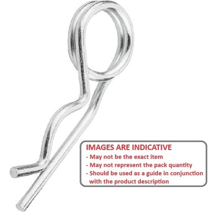 Double Coil R Clip    8 x 153 mm  -  Spring Steel - MBA  (Pack of 50)