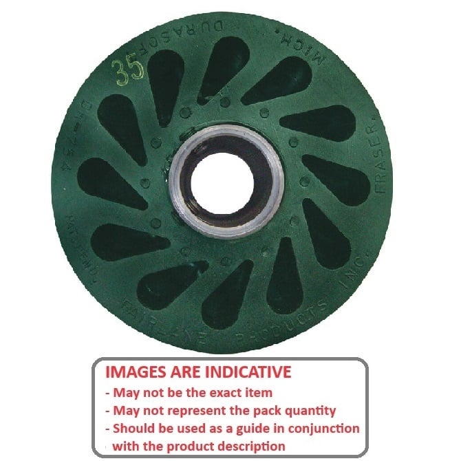 Durasoft Roller 101,60 x 49,28 x 19,1 mm - Poliuretano con montaggio su albero - Blu - MBA (confezione da 1)