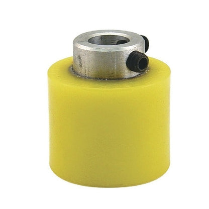 Solid Roller   63.5 x 19.05 x 49.28 mm  - Shaft Mount Urethane - Yellow - Duro 35 - MBA  (Pack of 1)