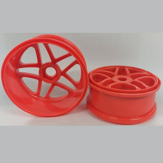 Hobby Rim    1/8th Scale Rims  - Car and Buggy 1-8 Plastic 5 Split Spoke 80x40mm Plastic - Red - MBA  (1 Pack of 2 Per Card)
