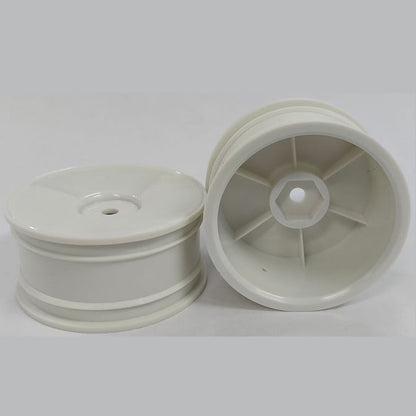 Hobby Rim    1/10th Scale Rims  - Road and Drift Plastic Solid 52x26mm Plastic - White - MBA  (1 Pack of 6 Per Card)