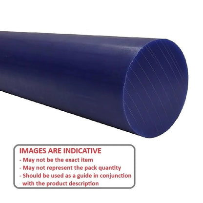 Round Rod   38.1 x 1219 mm Urethane 90A - Blue - MBA  (Pack of 1)