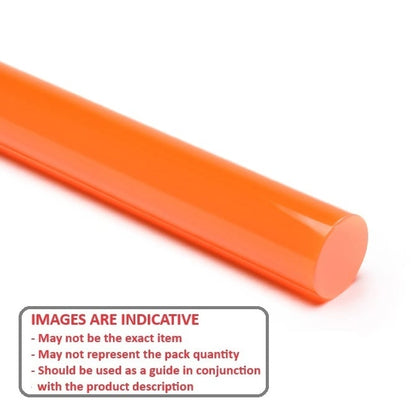 Round Rod   12.7 x 1219 mm Urethane 80A - Orange - MBA  (Pack of 1)