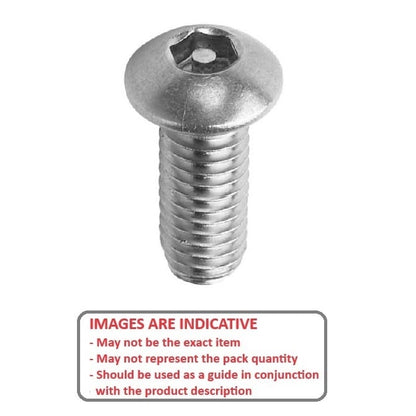 Screw M3 x 10 mm 304 Stainless - Security Button Socket - MBA  (Pack of 5)