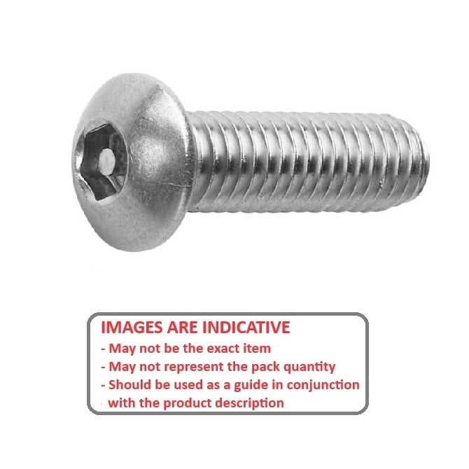 Screw M5 x 16 mm 304 Stainless - Security Button Socket - MBA  (Pack of 5)