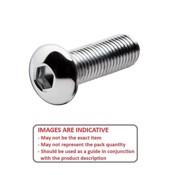 Screw    M10 x 30 mm  -  304 Stainless - Button Socket - MBA  (Pack of 50)
