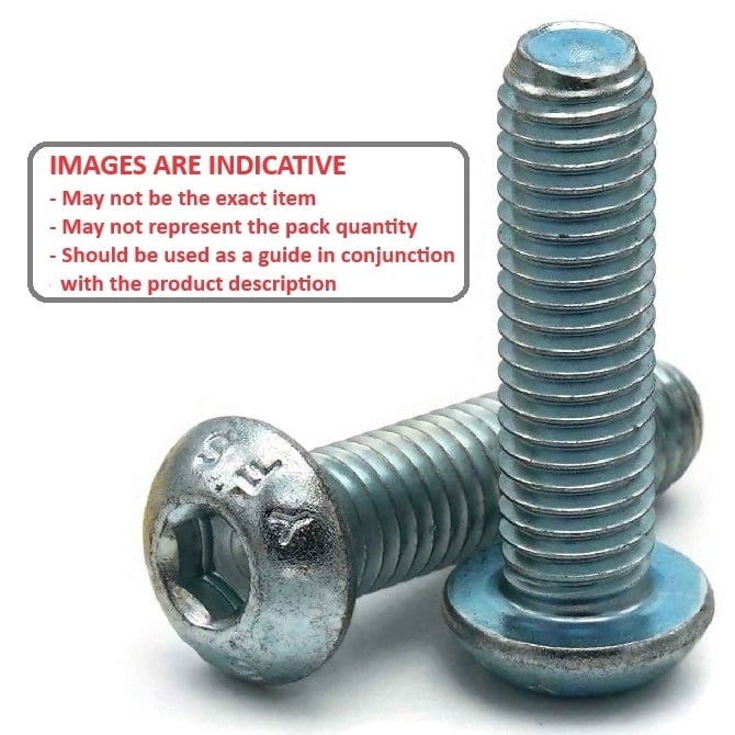 Screw    M10 x 80 mm  -  Zinc Plated Steel - Button Socket - MBA  (Pack of 50)