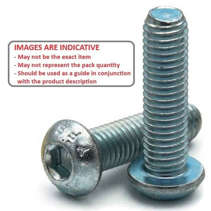 Screw    M12 x 60 mm  -  Zinc Plated Steel - Button Socket - MBA  (Pack of 5)