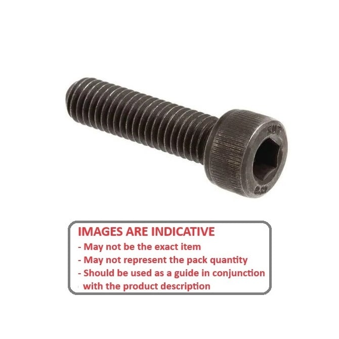 Vite M14 fine x 65 mm in acciaio ad alta resistenza in ossido nero - presa a cappuccio - MBA (confezione da 25)