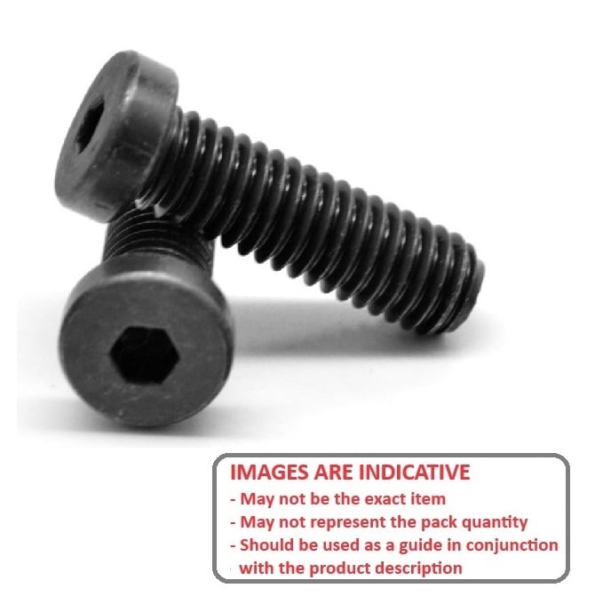 Screw 5/16-18 UNC x 15.9 mm High Tensile Steel Black Oxide - Low Head Socket - MBA  (Pack of 50)
