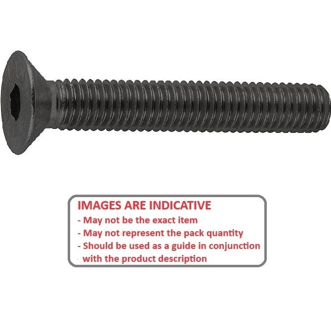 Vite M10 x 110 mm - Acciaio ad alta resistenza ossido nero - Presa svasata - MBA (confezione da 5)