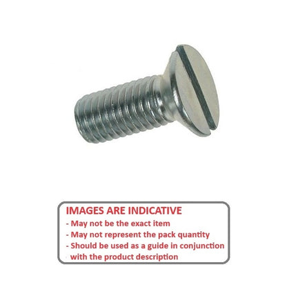 Screw    M16 x 40 mm  -  Zinc Plated Steel - Countersunk Slotted - MBA  (Pack of 50)
