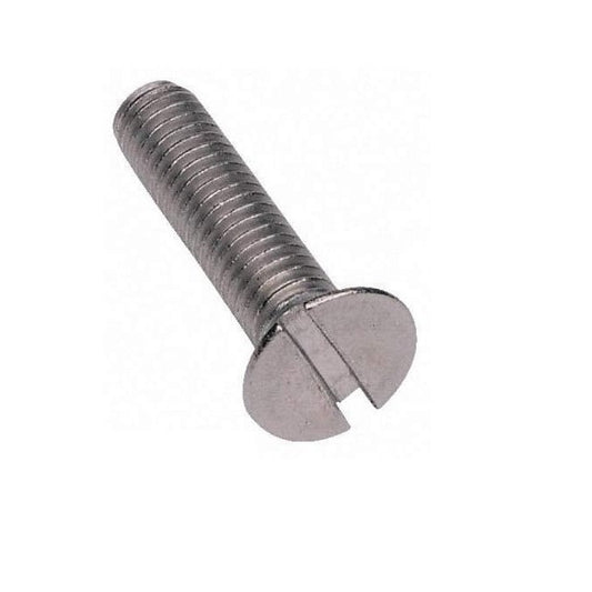 Screw    M6 x 25 mm  -  Zinc Plated Steel - Countersunk Slotted - MBA  (Pack of 100)