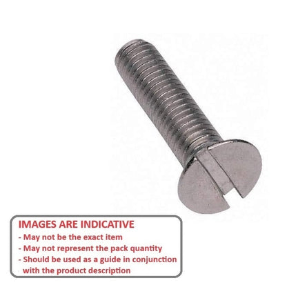 Screw    M12 x 50 mm  -  Zinc Plated Steel - Countersunk Slotted - MBA  (Pack of 50)