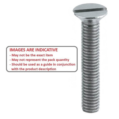 Screw    M3 x 25 mm  -  Zinc Plated - Countersunk Slotted - MBA  (Pack of 100)