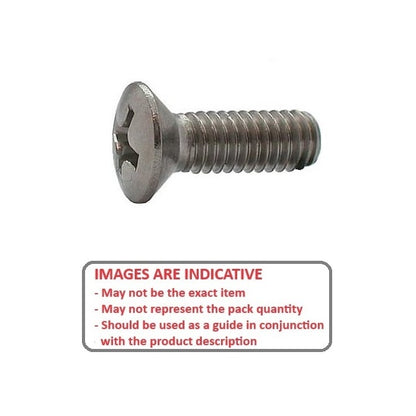 Screw    M6 x 16 mm 304 Stainless - Countersunk Oval Top Philips - MBA  (Pack of 10)