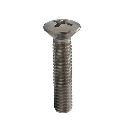 Screw    M6 x 20 mm 304 Stainless - Countersunk Oval Top Philips - MBA  (Pack of 10)