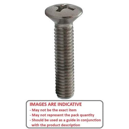 Screw    M6 x 25 mm 304 Stainless - Countersunk Oval Top Philips - MBA  (Pack of 10)