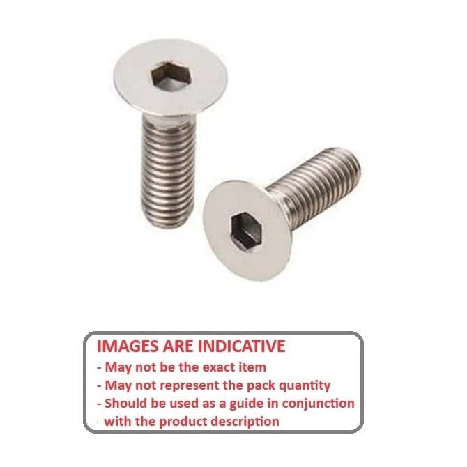 Screw    M12 x 30 mm  -  316 Stainless - Countersunk Socket - MBA  (Pack of 50)