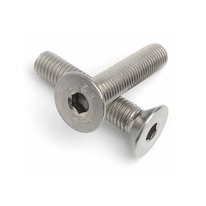 Screw    M4 x 12 mm  -  316 Stainless - Countersunk Socket - MBA  (Pack of 100)