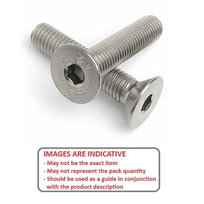 Screw    M10 x 45 mm  -  316 Stainless - Countersunk Socket - MBA  (Pack of 50)