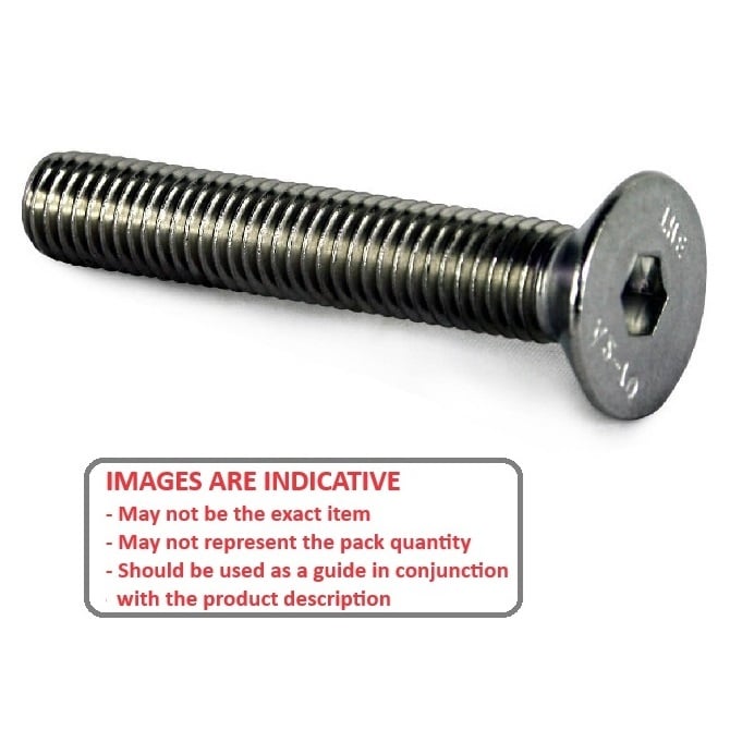 Screw    M8 x 40 mm  -  316 Stainless - Countersunk Socket - MBA  (Pack of 50)